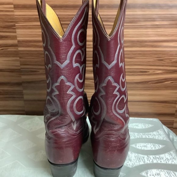 Justin Boots - Red / Maroon - Women’s 9 1/2 - Mens 8 - Picture 8 of 9